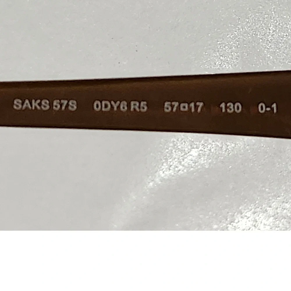 Saks Fifth Avenue Eyeglass Frames Women 57-17-130 Brown Metal Rectangle SAKS 57S